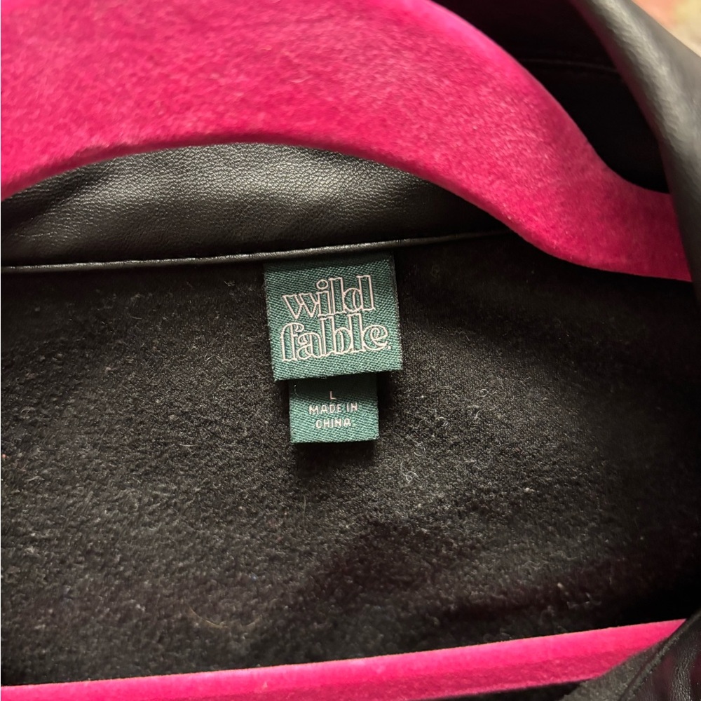 Wild Fable Pink and Black Leather Jacket